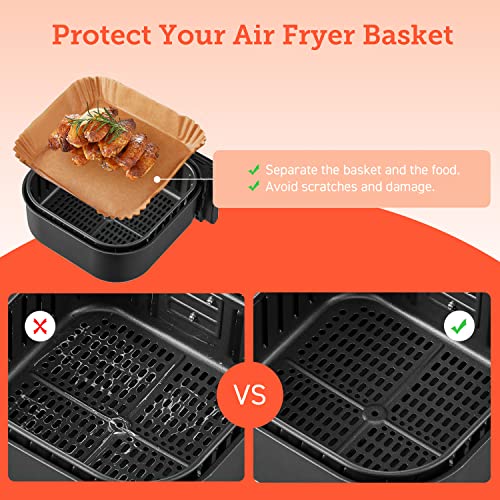Cosori Air Fryer Liners, 100 PCS, 6.5", Square, Fits 3-5Qt Air Fryers