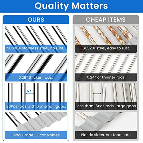 romise Roll Up Dish Drying Rack Over the Sink 12.5"-21.6" Expandable