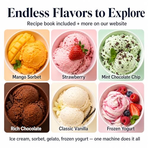 Fun Electric Ice Cream Maker Machine for Kids - Best Countertop Ice Cream Machine for Homemade Soft Serve, Sorbet, Gelato, Frozen Yogurt - Fun Small Personal Dessert Maker for Families, Easy to Clean