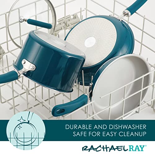 Rachael Ray Create Delicious Nonstick Cookware Induction Pots and Pans Set, 13 Piece - Teal Shimmer