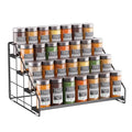 GIGIFTREE Spice Rack Organizer for Cabinet, 4 Tiered Spice Rack Organizer, Tiered Adjustable Spice Shelf for Kitchen Countertop Organization, Bright Black
