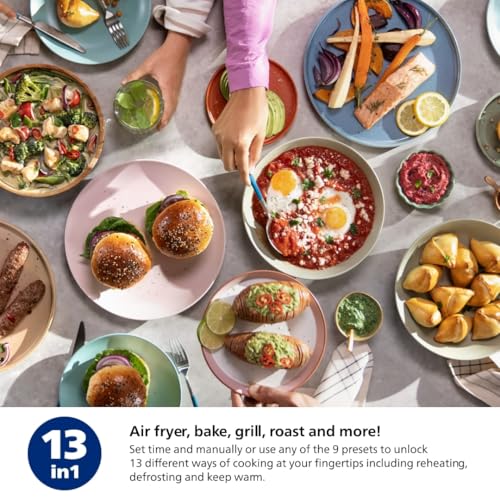 Philips 2000 Series Airfryer - 4.4 qt (4.2L) Pan, 13 Cooking Functions, RapidAir Technology, Healthy Cooking with 90% Less Fat, Efficient & Fast (NA220/00)