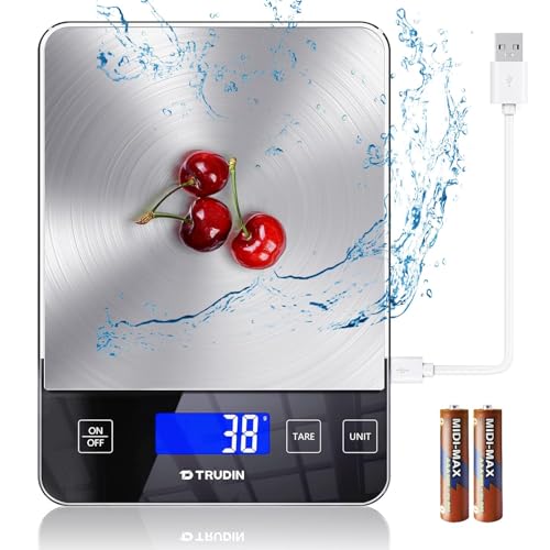 33lb Food Scale, NASA-Grade Digital Kitchen Scale, Precisely Measures Grams and Ounces for Baking and Cooking, Waterproof