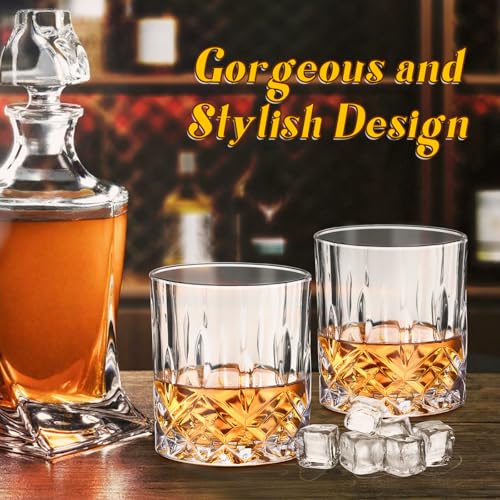 Ayearparty 24 Pcs Old Fashioned Whiskey Glasses Bulk 10 Oz Bourbon Glass Cocktail Rocks Glasses for Whiskey Bourbon Vodka Liquor and Cocktail Drinks Gift for Father
