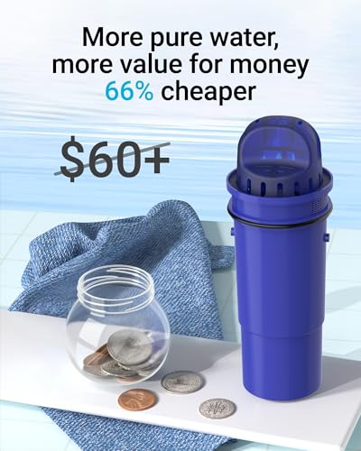 AQUA CREST CF10A Water Filter Replacement for Pur® Plus Pitcher Water Filter, CRF950Z, PPF951K, PPF900Z, PPT700, PPT111, CR1100, DS1800 and All Pur® Pitchers and Dispensers, NSF Certified, 4 Pack