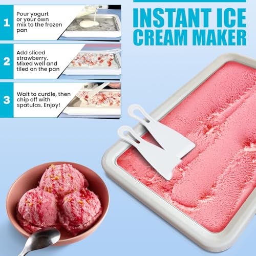 Extra Large Rolled Ice Cream Maker (14"x10") - Make Instant IceCream w/the Family - Manual Roll Your Own IceCream - Roll Ice Cream Tray
