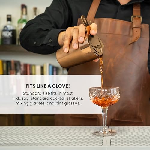A Bar Above Hawthorne Strainer for Cocktails, Bar Strainer Cocktail, with High-Density Spring, Mirrored Stainless Steel Finish, Drink Strainer, Cocktail Strainer, for Boston Shakers and Mixing Glasses