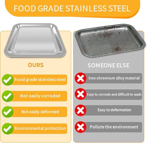 GWYSY Air Fryer Replacement Tray for Emeril Lagasse Everyday 360 26 QT Extra Large Air Fryer, 12.5''×11.5'' Steel Air Fryer Accessories Grill Pan Plate Replacement Parts Rack