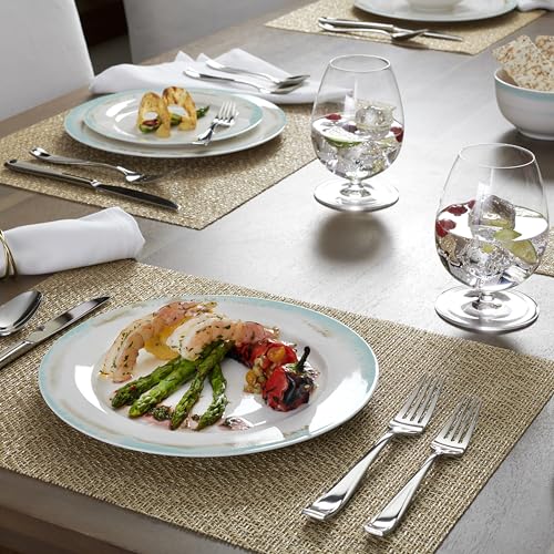 Oneida Silverware Set For 12, Moda 65-Piece Fine Flatware Set with Serving Utensils, Service For 12, 18/10 Stainless Steel, Dishwasher Safe For home, Knives Spoons and Forks Set (Silver, 65 pieces)