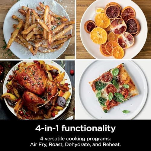 Ninja SL400 DoubleStack XL 2-Basket Air Fryer, 10 QT, Cooks 4 Foods at Once, Compact Design, 4-in-1, Smart Finish & Match Cook, Air Fry, Broil, Bake, Easy Meals, Easy Clean, Grey (Renewed)
