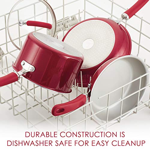Rachael Ray Create Delicious Deep Nonstick Frying Pan / Fry Pan / Skillet - 12.5 Inch, Red