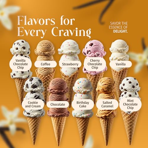 Triple Scoop - Premium Ice Cream Mix For Ice Cream Maker. Simple, Easy, Delicious. From Gourmet Mix To Maker in 5 Minutes, Makes 2 Creamy Qrts, Made in USA (1 Pack) (Vanilla)