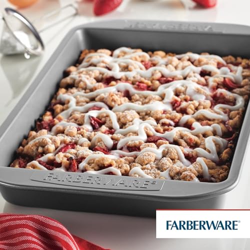 Farberware Nonstick Bakeware 9x13 Baking Pan, Rectangular Cake Pan, Gray