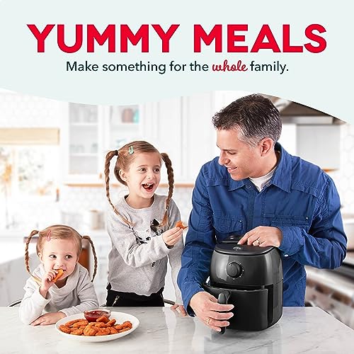Dash Tasti-Crisp™ Air Fryer - AirCrisp® Technology - Compact Design with Adjustable Temperature Control - Nonstick Fry Basket & Auto Shut-Off Feature - 6 Quarts - Black