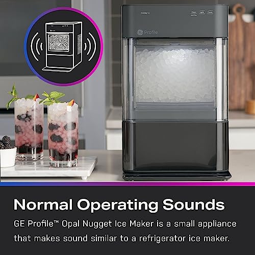 GE Profile Opal 2.0 | Countertop Nugget Ice Maker | Ice Machine with WiFi Connectivity | Smart Home Kitchen Essentials | Black Stainless