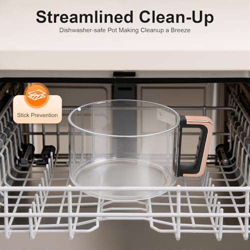 Tiozuiu 8-in-1 Glass Air Fryer, 4.5Qt Capacity Non Toxic Air Fryer, 360° Viewable Bowl, Touchscreen Display, Precise Temperature(175°F - 400°F), 1200W Oil Cooking Dishwasher Safe Glass Pot - White