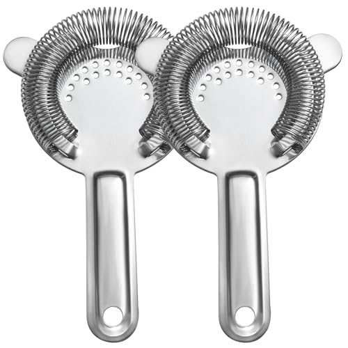 Etens Cocktail Strainer 2 Pack, Bulk Bar Strainers for Bartending, Martini Strainer for Boston Shaker Mixing Glass, Bartender Hawthorne Strainer w/Removable Spring – Bar Supplier for Restaurant
