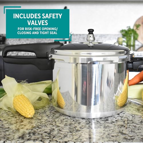 Mirro 92160A Polished Aluminum 10-PSI Pressure Cooker Cookware, 6-Quart, Silver -