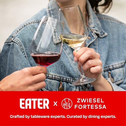 Eater x Zwiesel Fortessa Host Crystal Glass, 12 Ounce White Wine (Set of 8), Clear