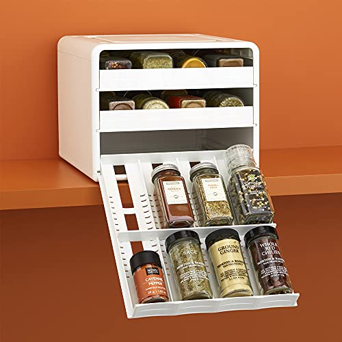 YouCopia SpiceStack® Adjustable Spice Rack Organizer, Pull-Down 24-Bottle Seasonings and Spices Holder for Kitchen Cabinet and Pantry Organization with 104 Included Labels
