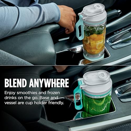 Ninja Blast Max, Portable & Personal Blender + Twist & Go, Smoothie, Blend, Ice Crush, 3 Programs, Cordless, 22 oz removable Vessel, Dishwasher Safe, Leakproof, Grey, BC251GY