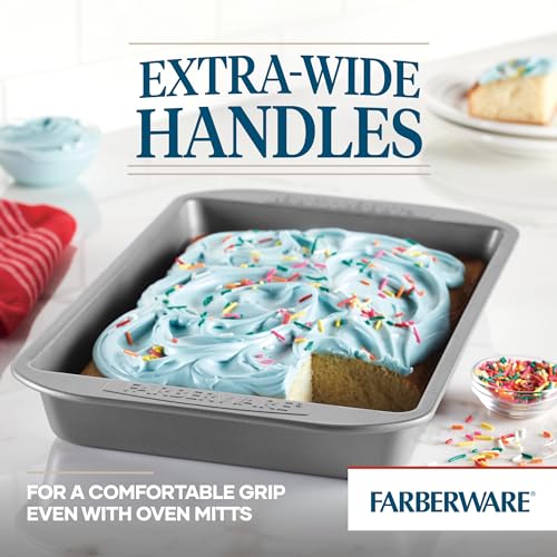 Farberware Nonstick Bakeware 9x13 Baking Pan, Rectangular Cake Pan, Gray