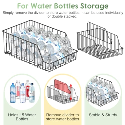 3 Pack Can Storage Organizer For Pantry,Stackble Widen Can Holder Rack With 3 Adjustable Dividers, Can Dispensers For Soup Soda Canned Food Water Bottle, Pop Drink Organizers for Cabinet Shelf