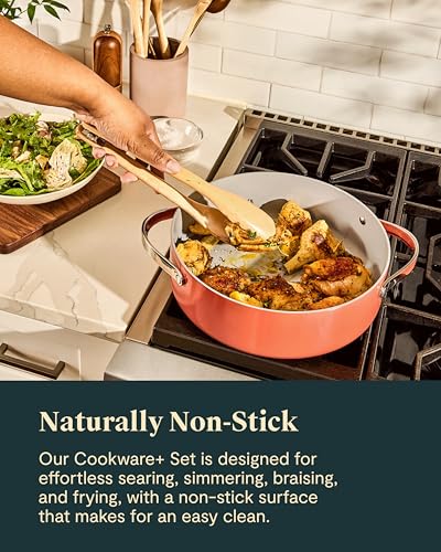 Caraway Cookware+ Collection - Specialty Cookware Set - Petite Cooker, Stir Fry Pan, Rondeau, & Stock Pot - 3 Lids & Storage Organizer Included - Navy