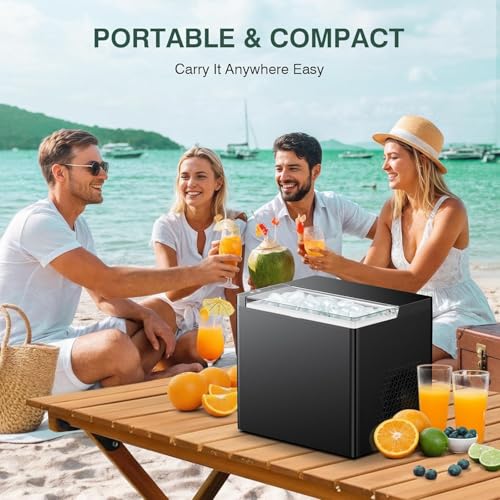 Countertop Ice Makers Machine, Portable Ice Machine Producing 9 Ice Cubes Within 6 Mins, Bullet Ice Available in Two Sizes(S/L), Compact Mini Ice Maker Appliance for Home Kitchen Camping (Comet)