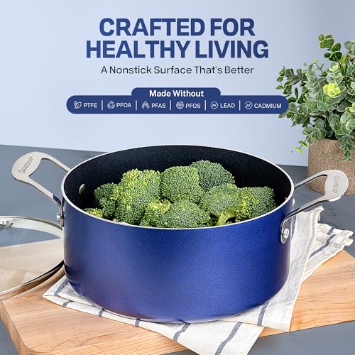 GRANITESTONE 20 Pc Kitchen Pots and Pans Set Non Stick Cookware Set, Kitchen Cookware Sets with Deep Frying Pan Set, Bakeware, & Steamer, Non Toxic PFOA PFOS Free, Oven and Dishwasher Safe