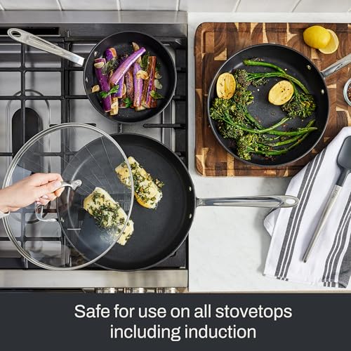 All-Clad HA1 Expert Cookware, Nonstick 2 Piece Fry Set with Lids, 10 & 12 inch