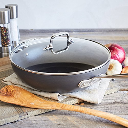 All-Clad HA1 Hard Anodized Nonstick Chef's Pan,12 Inch Induction Oven Broiler Safe 500F, Lid Safe 350F Pots and Pans, Cookware Black