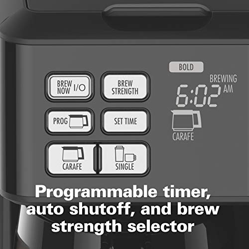 Hamilton Beach FlexBrew Trio 2-Way Coffee Maker, Compatible with K-Cup Pods or Grounds, Single Serve & Full 12c Pot, Permanent Gold-Tone Filter, Black & Silver