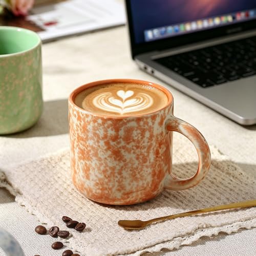 MONITO 12 OZ Coffee Mugs Set of 4, Modern Ceramic Coffee Mugs Set with handle for Tea/Latte/Cappuccino/Milk/Cocoa.
