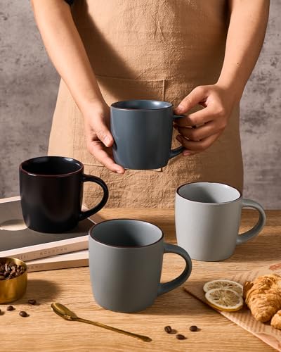 famiware Mercury Coffee Mugs 13 oz, Coffee Mugs Set of 4 with Handle, Cups for Latte, Hot Tea, Cappuccino, Mocha, Cocoa, Multi-color