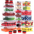 RockBerry 56 PCS Food Storage Containers with Lids Airtight- Plastic Container for Pantry Kitchen Organization-Microwave Dishwasher,Freezer Safe 100% Leak Proof (28 Stackable Boxes-28 Lids)