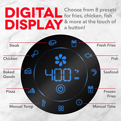 Dash AirCrisp® Pro Digital Air Fryer - Adjustable Temperature Control - Auto Shut-Off Feature & Multiple Presets - Removable Crisper Basket - 6 Quarts - Silver