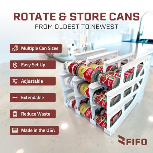 FIFO Pantry Storage Organizer Dispenser Rack for Canned Goods/Drinks, 54-Can Capacity