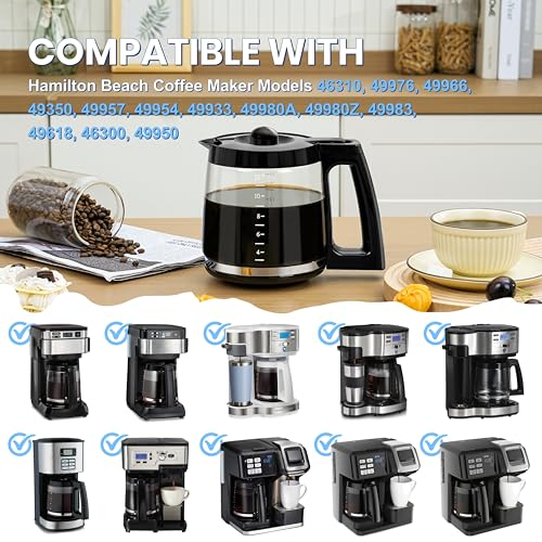 12-Cup Glass Replacement Carafe Compatible with Hamilton Beach Coffee Maker