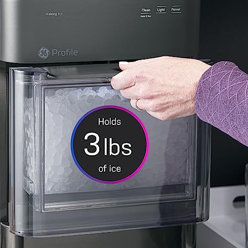 GE Profile Opal 2.0 | Countertop Nugget Ice Maker | Ice Machine with WiFi Connectivity | Smart Home Kitchen Essentials | Black Stainless