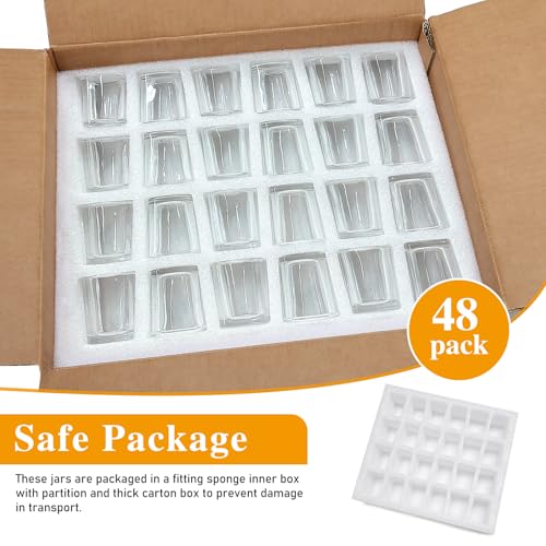 Flrolove 48 Pack Shot Glasses Bulk, 2.2 oz Clear Heavy Base Shot Glass, Whiskey Shot Glasses for Christmas Gift, Mini Square Shot Glass Set for Tequila, Vodka, Spirits & Liquors, Cocktail, Whiskey