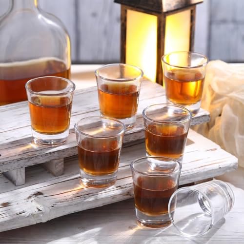 Ziliny 48 Pcs Clear Shot Glasses Set 1.5 oz Small Shot Glasses Bulk for Whiskey Vodka Tequila Espresso Bar Restaurants Home