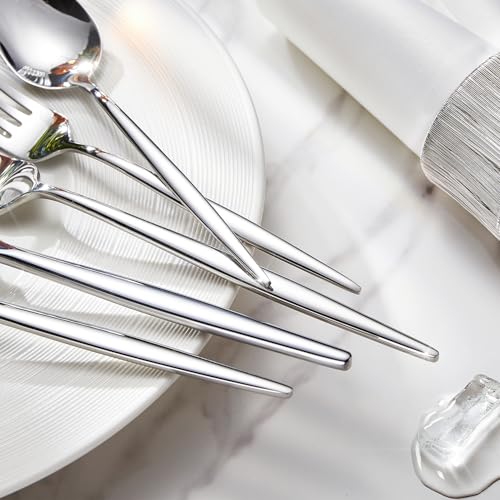 KINGSTONE Silverware Set, 20-Piece Flatware Set Cutlery Set Premium 18/10 Stainless Steel, Tableware Include Forks Knives Spoons for Home Kitchen Restaurant Wedding, Dishwasher Safe