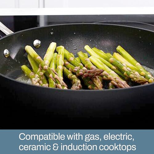 All-Clad HA1 Hard Anodized Nonstick Cookware Set 10 Piece Induction Oven Broiler Safe 500F, Lid Safe 350F Pots and Pans Black