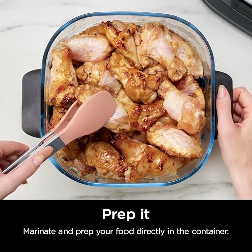 Ninja 4-QT CleanCrisp™ Glassware Container with Storage lid, Compatible with Ninja Crispi FN101 & AS101 Series, Microwave, Freezer & Dishwasher Safe, PFAS & PTFE Free Glass, XSKSFN4QT