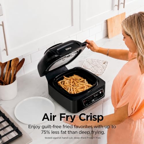Ninja® Foodi™ Smart 5-in-1 Indoor Grill | With 4-Quart Air Fryer, Roast, Bake, Dehydrate, and Smart Cook System | Black | LG451BK