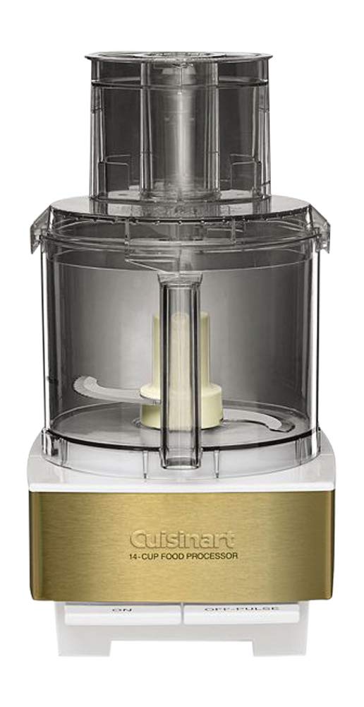 Cuisinart Food Processor 14-Cup Vegetable Chopper for Mincing, Dicing, Shredding, Puree & Kneading Dough, White/Gold Stainless Steel, DFP-14WGY
