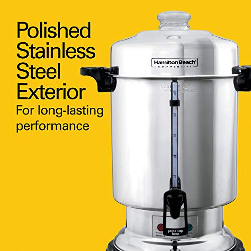 Hamilton Beach Commercial Coffee Urn & Hot Beverage Dispenser, 60 Cup Capacity, Polished Stainless Steel (D50065)