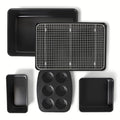 Amazon Basics Nonstick Bakeware 6-Piece Set, Stackable, Dishwasher and Oven-Safe, Baking Pan
