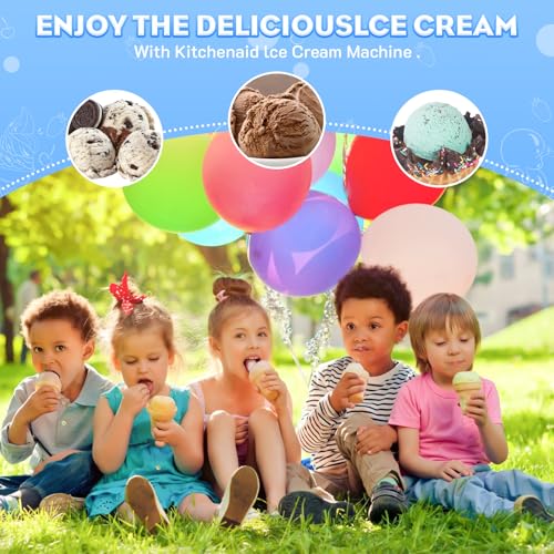 Ice Cream Maker Attachment for KitchenAid Stand Mixers, 2 Quart Ice Cream & Sorbet Gelato Maker Attachment - Fits 4.5QT and Larger KitchenAid Stand Mixers by GVODE